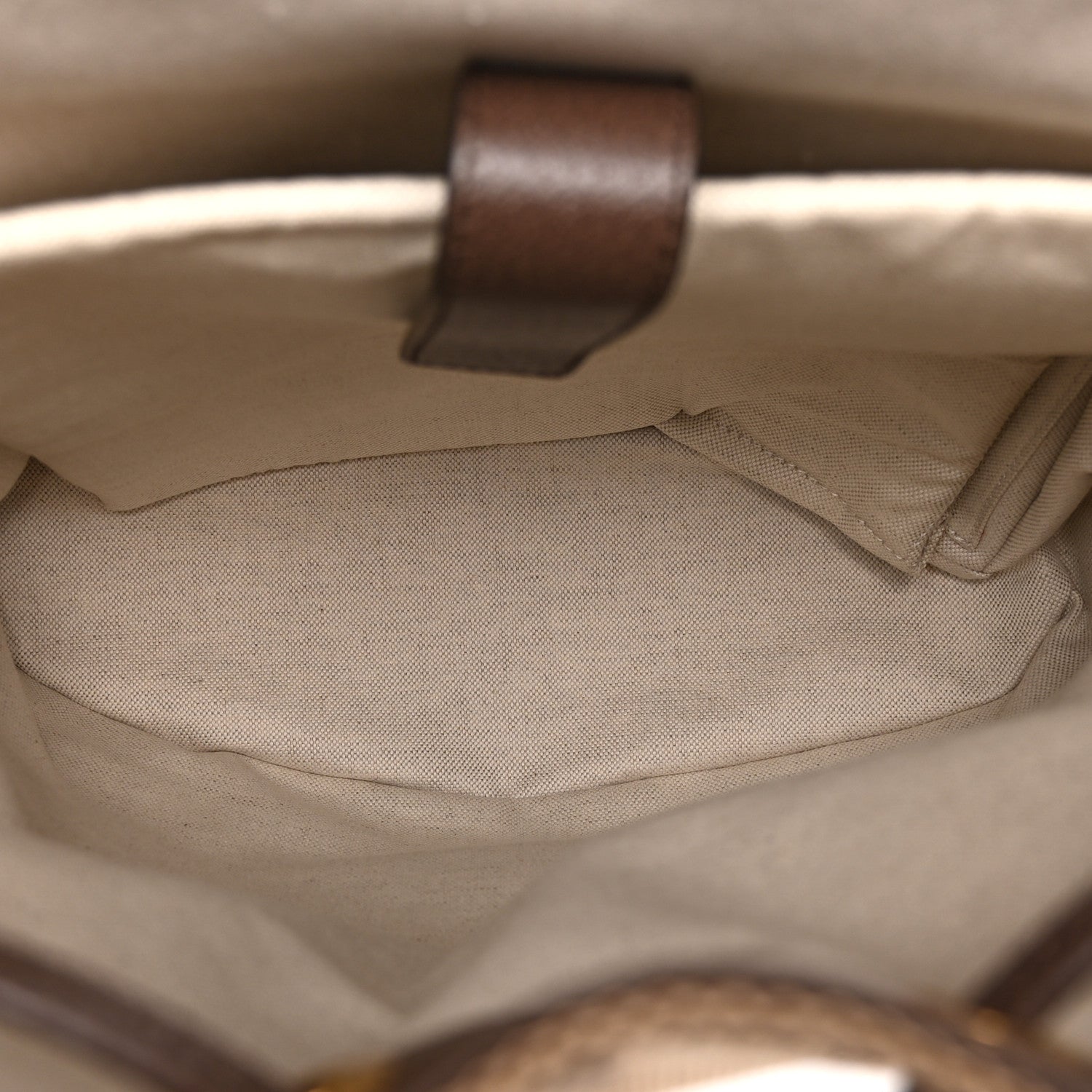Gucci Monogram Jumbo GG Textured Dollar Calfskin Web Double Buckle Backpack Camel Ebony New Acero 5 of 11