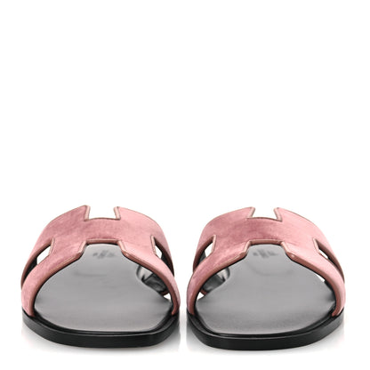 Hermes Velvet Nappa Oran Sandals 39 Bois de Rose 3 of 11