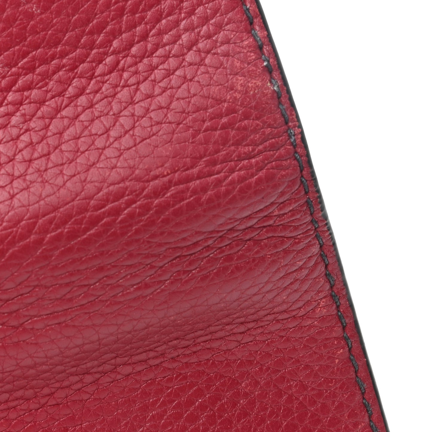 Calfskin D-Bee Wallet Dark Red