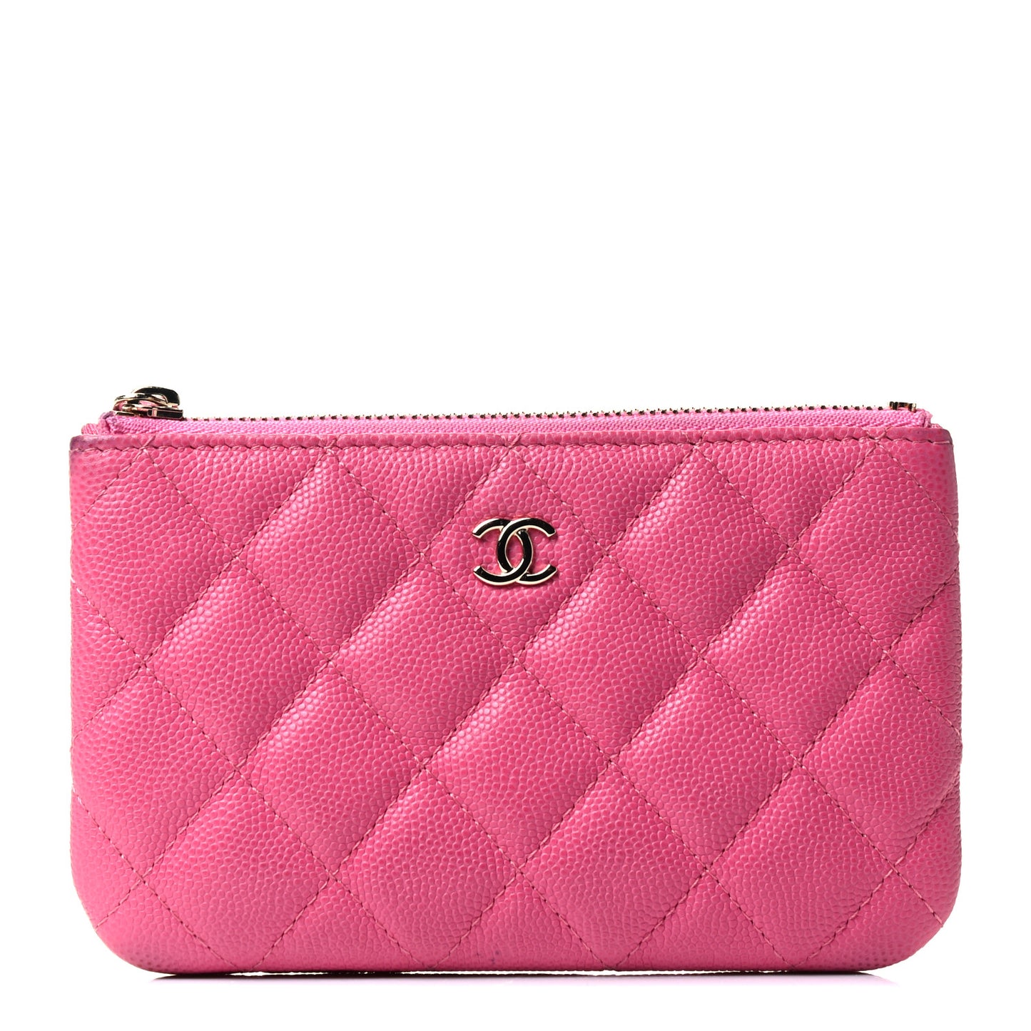Caviar Quilted Small Cosmetic Case Pink