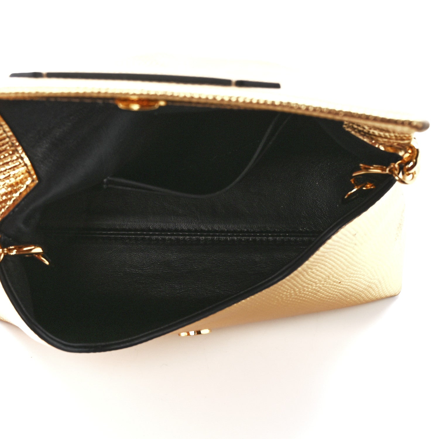 Tom Ford Lizard Embossed Metallic Mini Label Shoulder Bag Gold 5 of 10