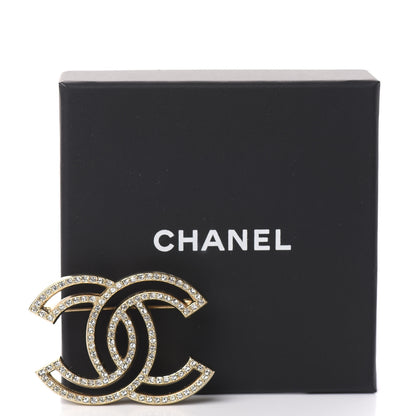 Chanel Crystal CC Brooch Gold 7 of 7