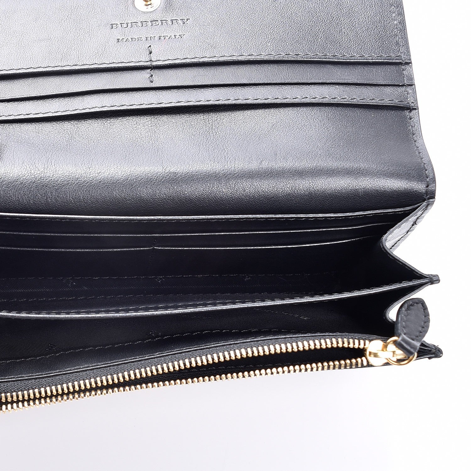 Burberry Calfskin House Check Porter Continental Wallet Black 5 of 7