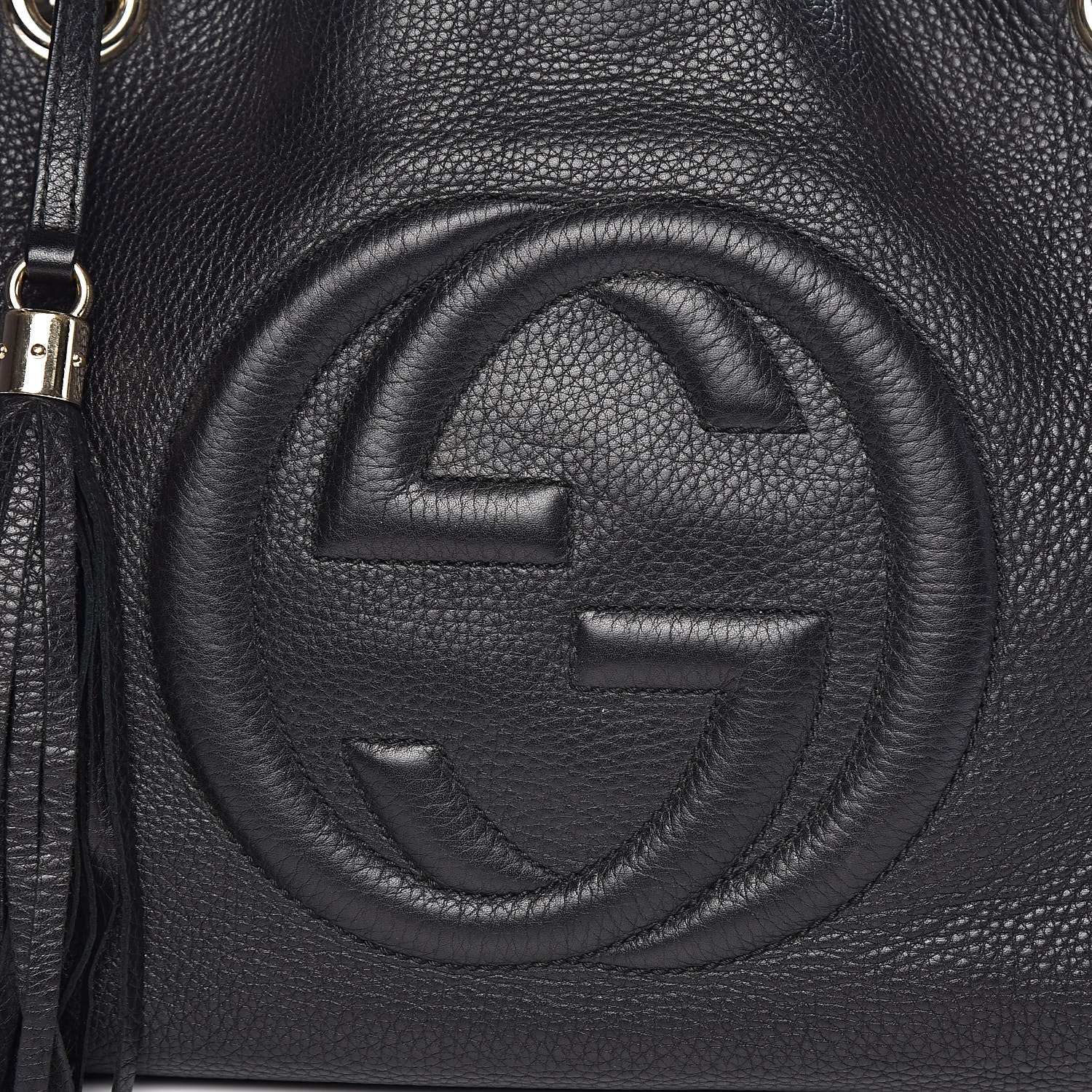 Gucci Pebbled Calfskin Medium Soho Chain Shoulder Bag Black 11 of 14