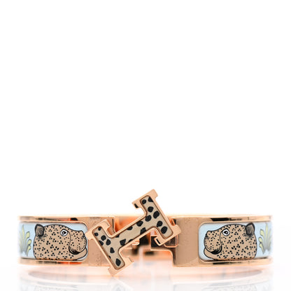 Hermes Enamel Printed Narrow Leopards Clic Clac H Bracelet Songe Pastel 5 of 6