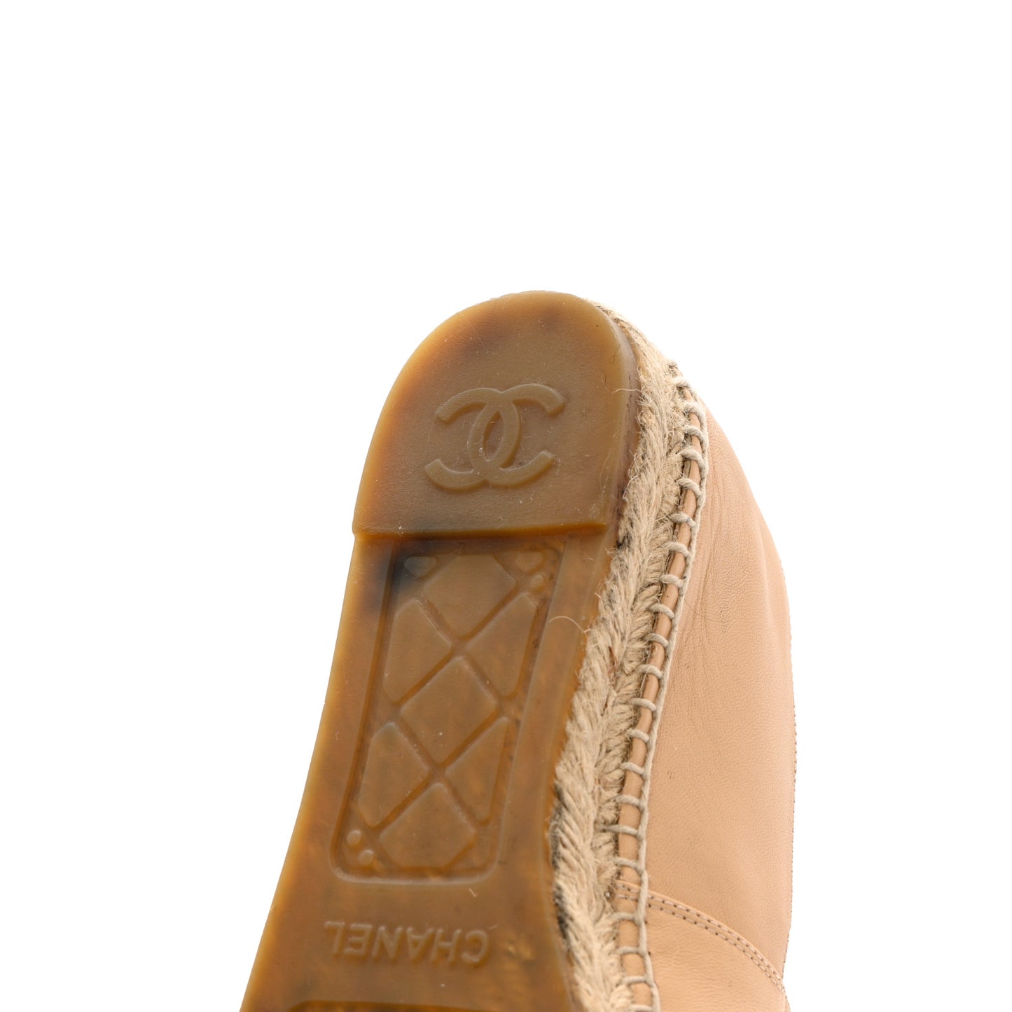 Lambskin CC Espadrilles 40 Beige Black