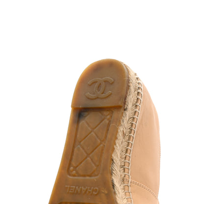 Chanel Lambskin CC Espadrilles 40 Beige Black 19 of 22