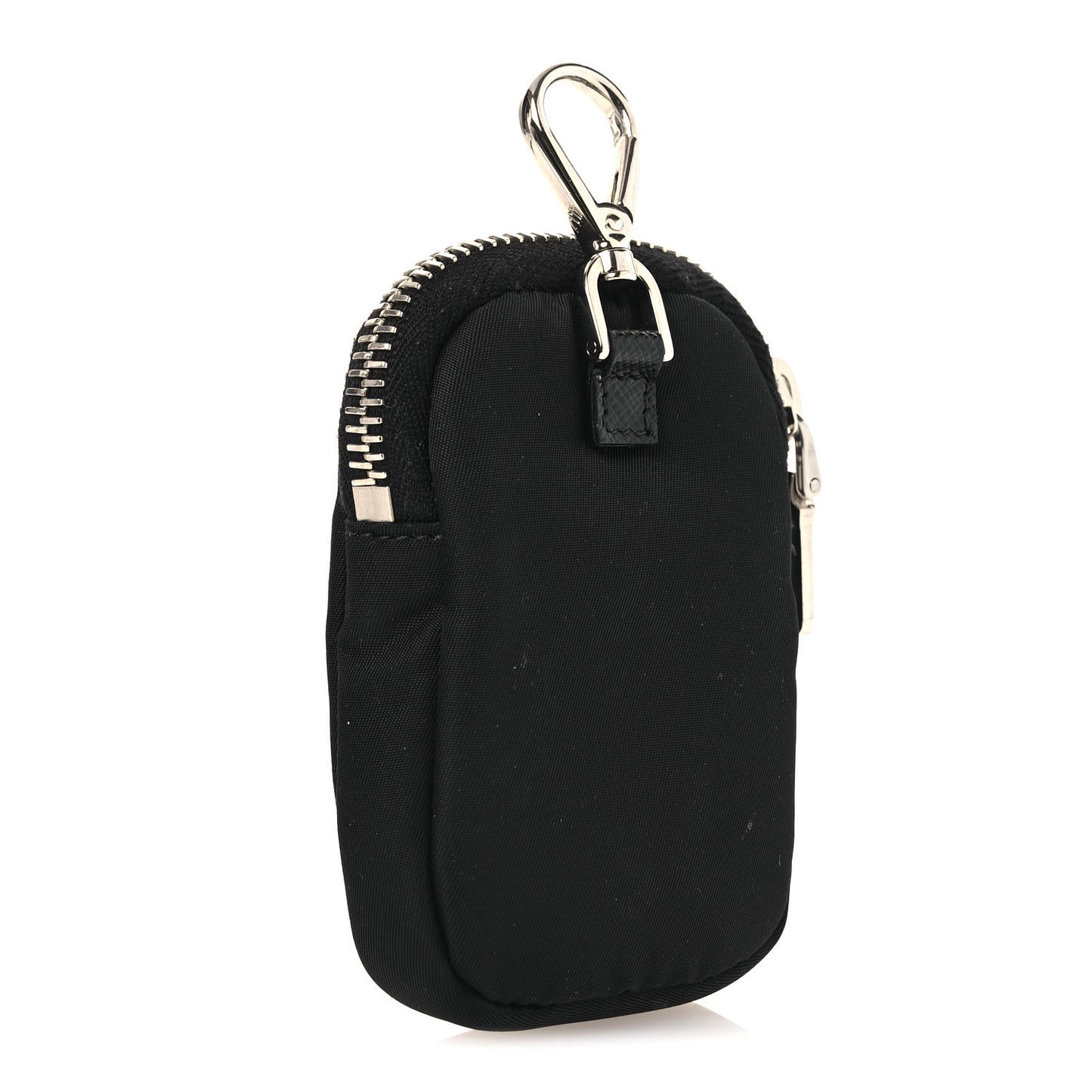 Re-Nylon Pocket Triangle Padded Mini Key Chain Pouch Black