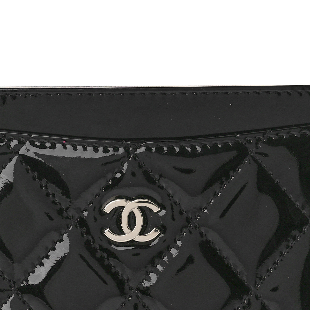 Chanel Patent Calfskin Quilted Card Holder Black 8 of 8