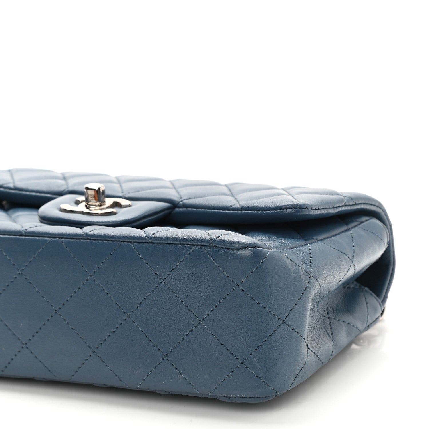 Chanel Lambskin Quilted Mini Rectangular Flap Blue 9 of 10