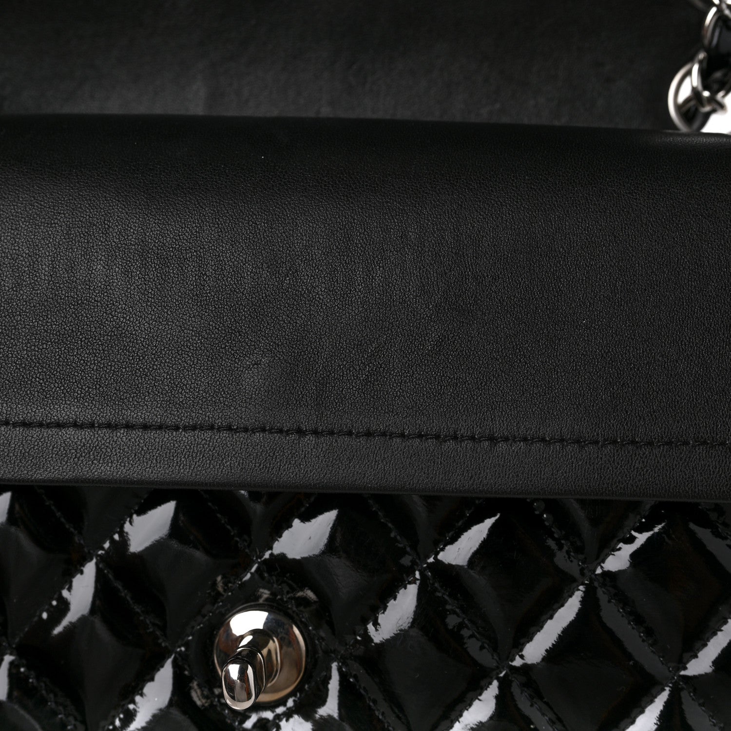 Chanel Patent Quilted Medium Double Flap Black 10 of 10