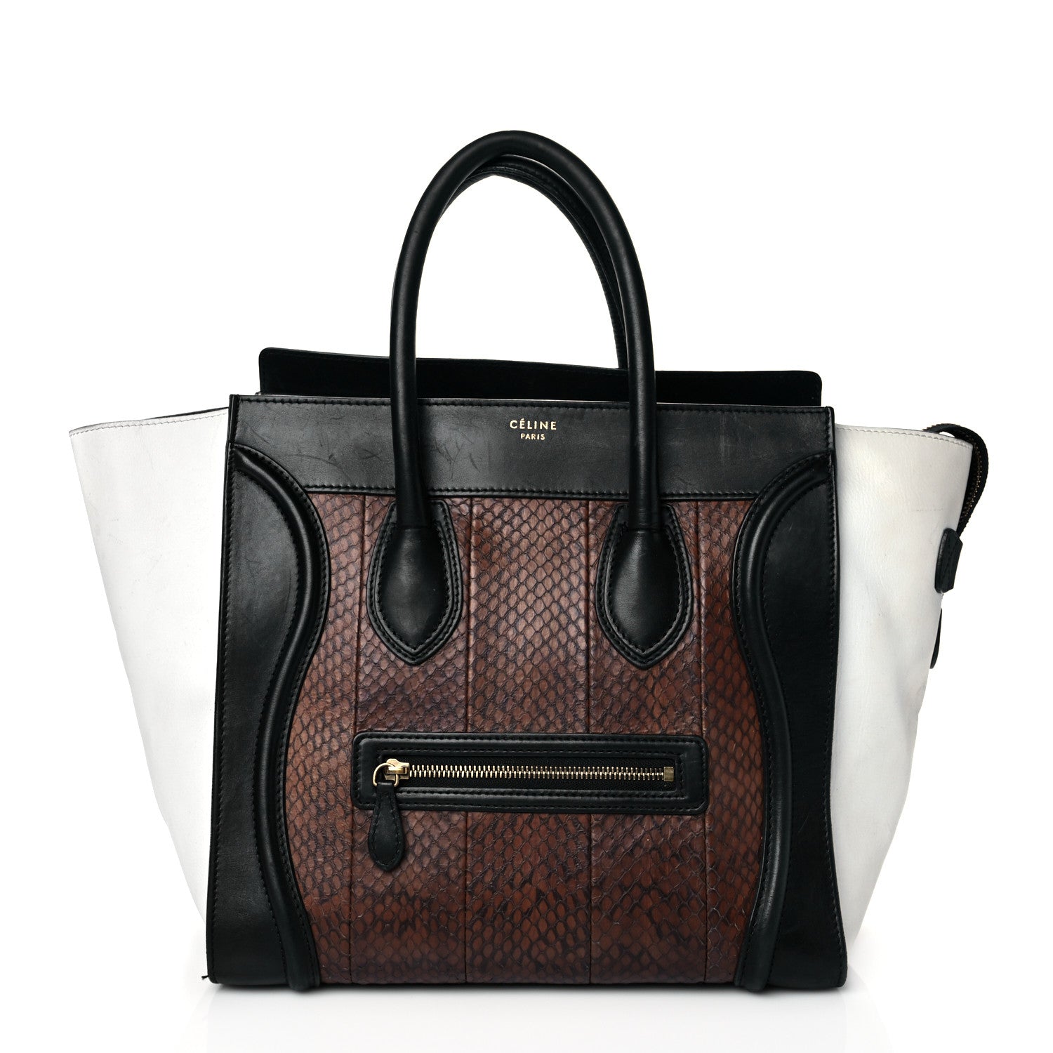 Celine Python Smooth Calfskin Mini Luggage Brown 1 of 16