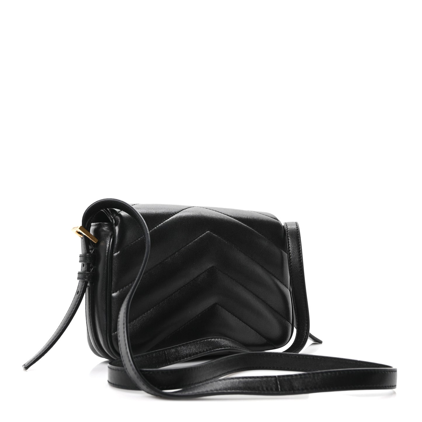 Lambskin Quilted Monogram Toy Loulou Crossbody Bag Black