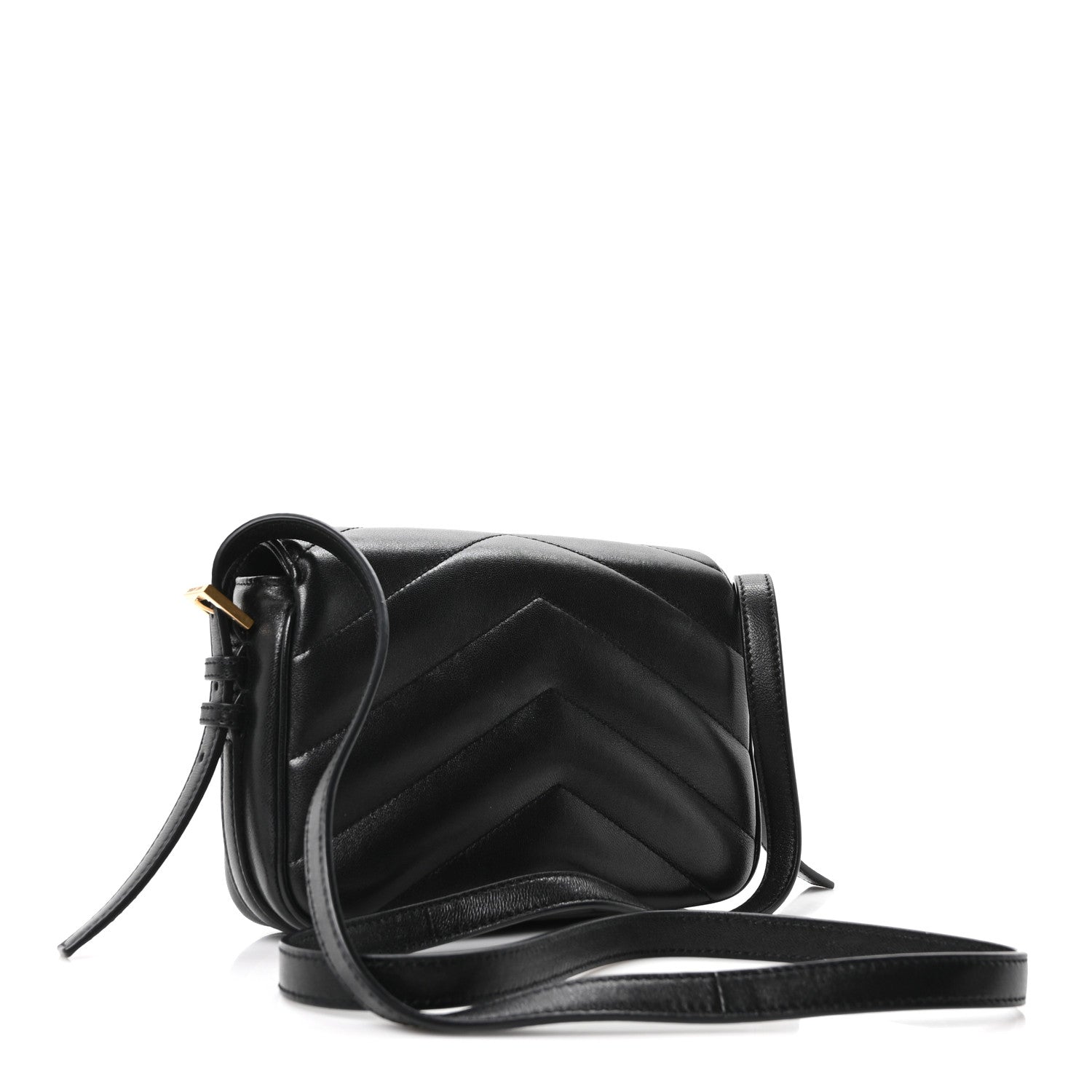 Saint Laurent Lambskin Quilted Monogram Toy Loulou Crossbody Bag Black 3 of 10