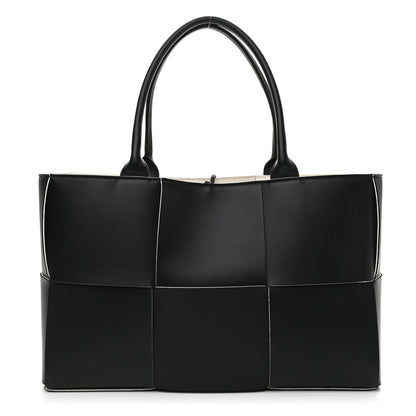 Bottega Veneta Nappa Maxi Intrecciato Medium Arco Tote Black White 3 of 9