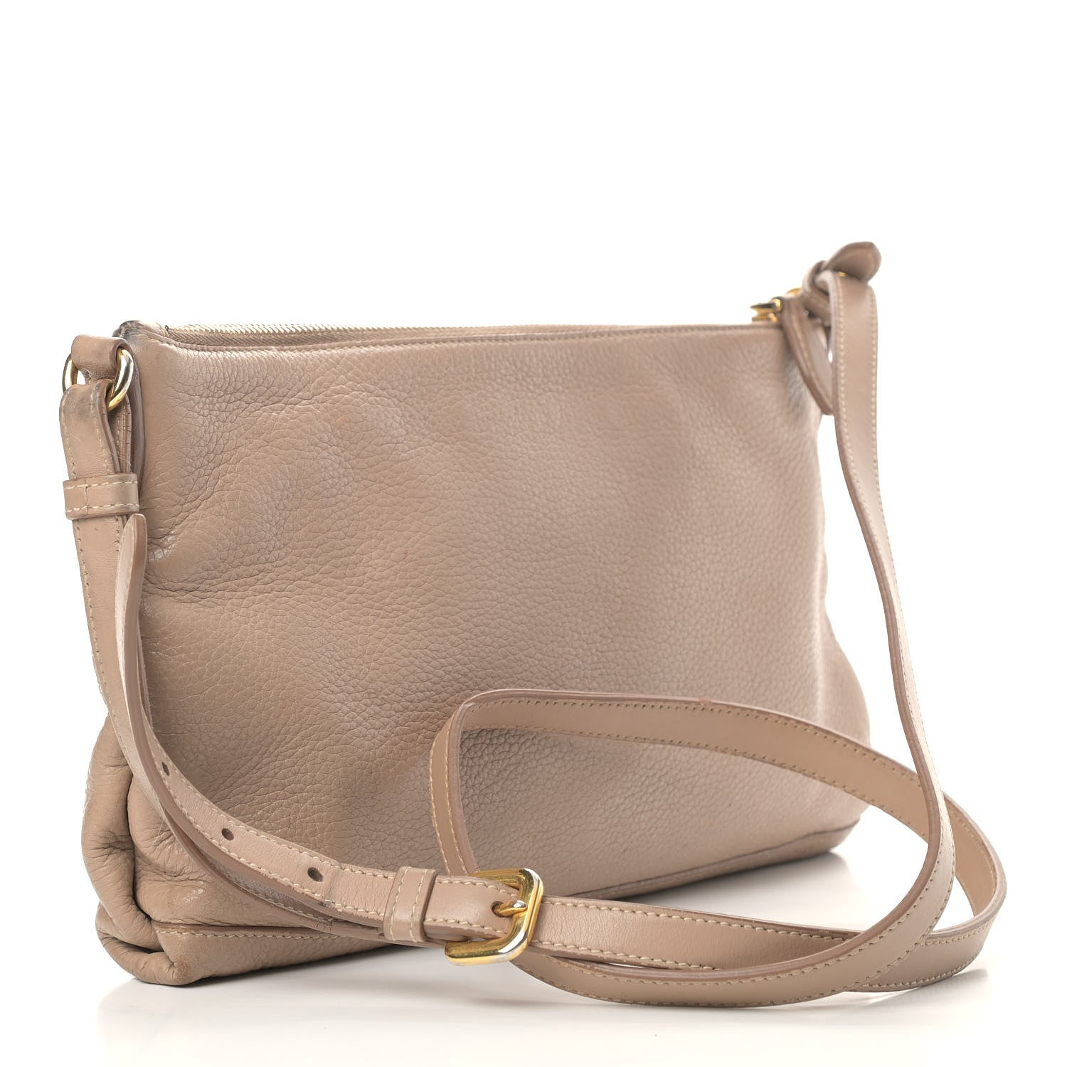 Prada Vitello Daino Zippered Shoulder Bag Cammeo 3 of 15
