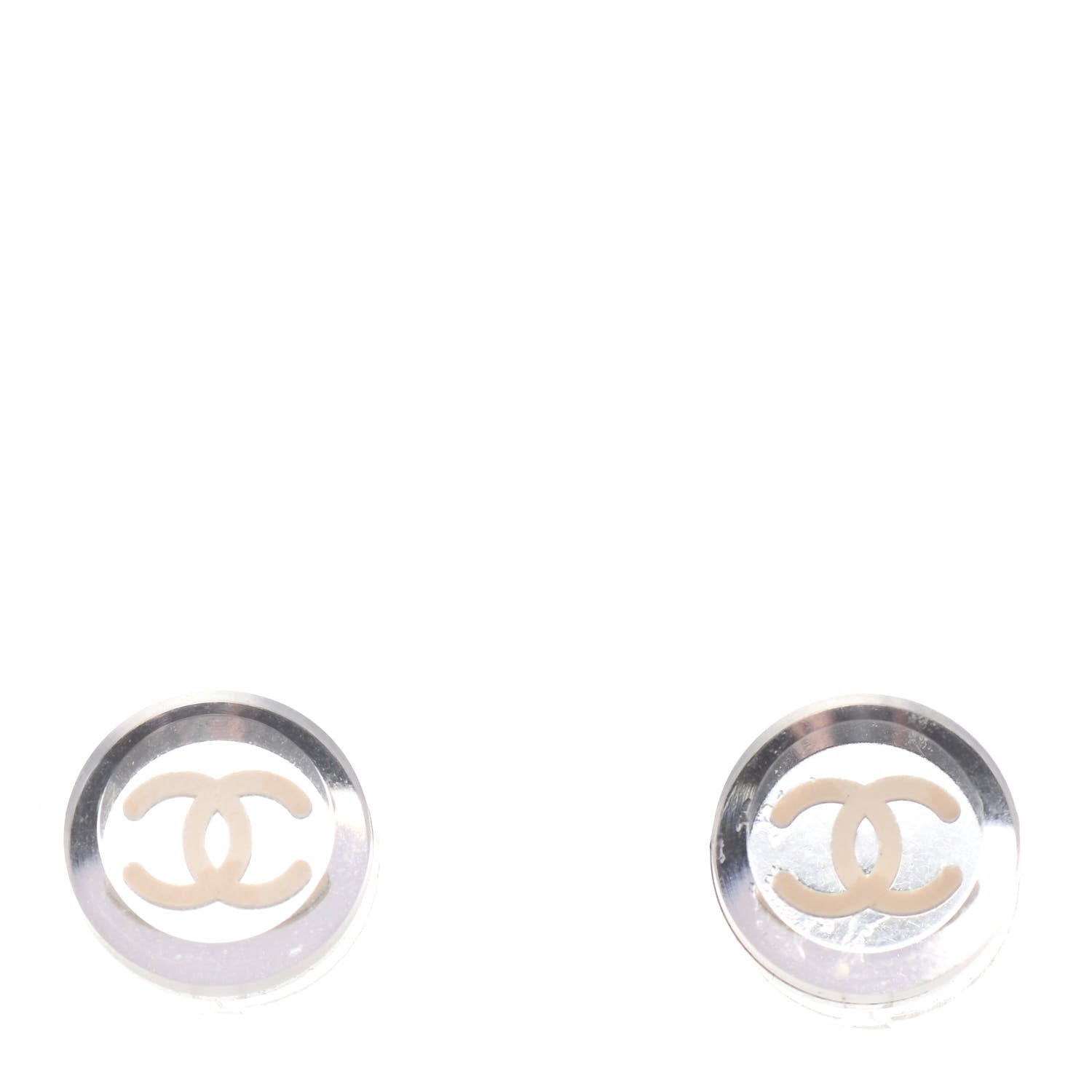 Chanel Resin CC Round Earrings 1 of 3