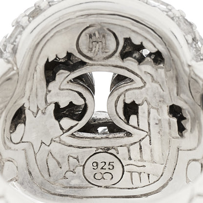 John Hardy Sterling Silver White Topaz Kali Square Link Ring 49 5 3 of 4