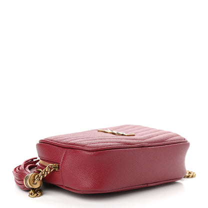 Saint Laurent Grain De Poudre Matelasse Monogram Mini Lou Camera Bag Opyum Red 4 of 11