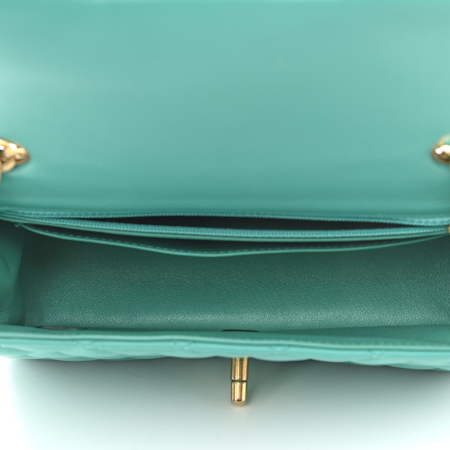 Chanel Lambskin Quilted Mini Rectangular Flap Green 5 of 12