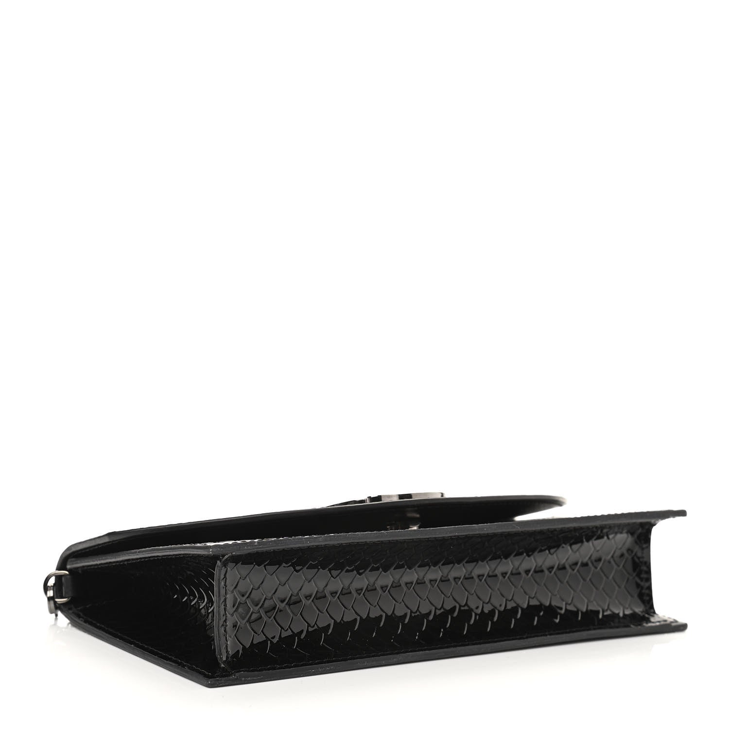 Christian Louboutin Patent Embossed Python Loubi54 Crossbody Clutch Black 4 of 10