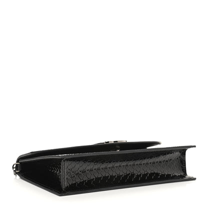 Christian Louboutin Patent Embossed Python Loubi54 Crossbody Clutch Black 4 of 10