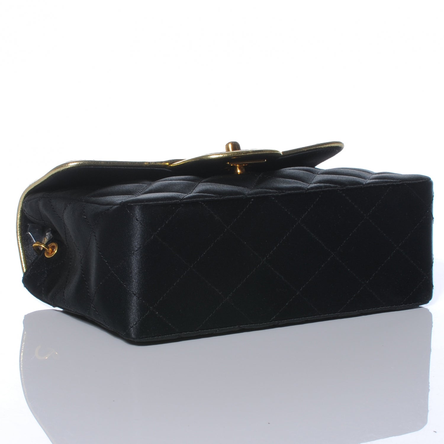 Chanel Satin Quilted Mini Flap Black Gold 4 of 8