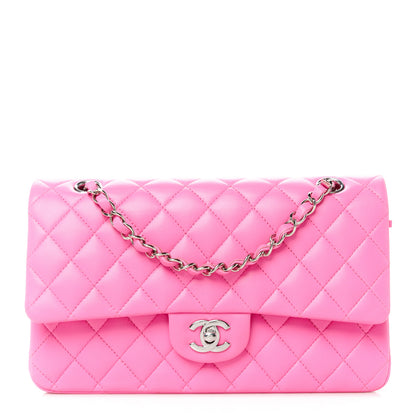 Chanel Lambskin Quilted Medium Double Flap Neon Pink 1 of 11