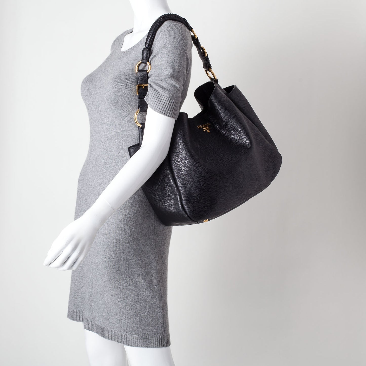 Vitello Daino Hobo Nero Black