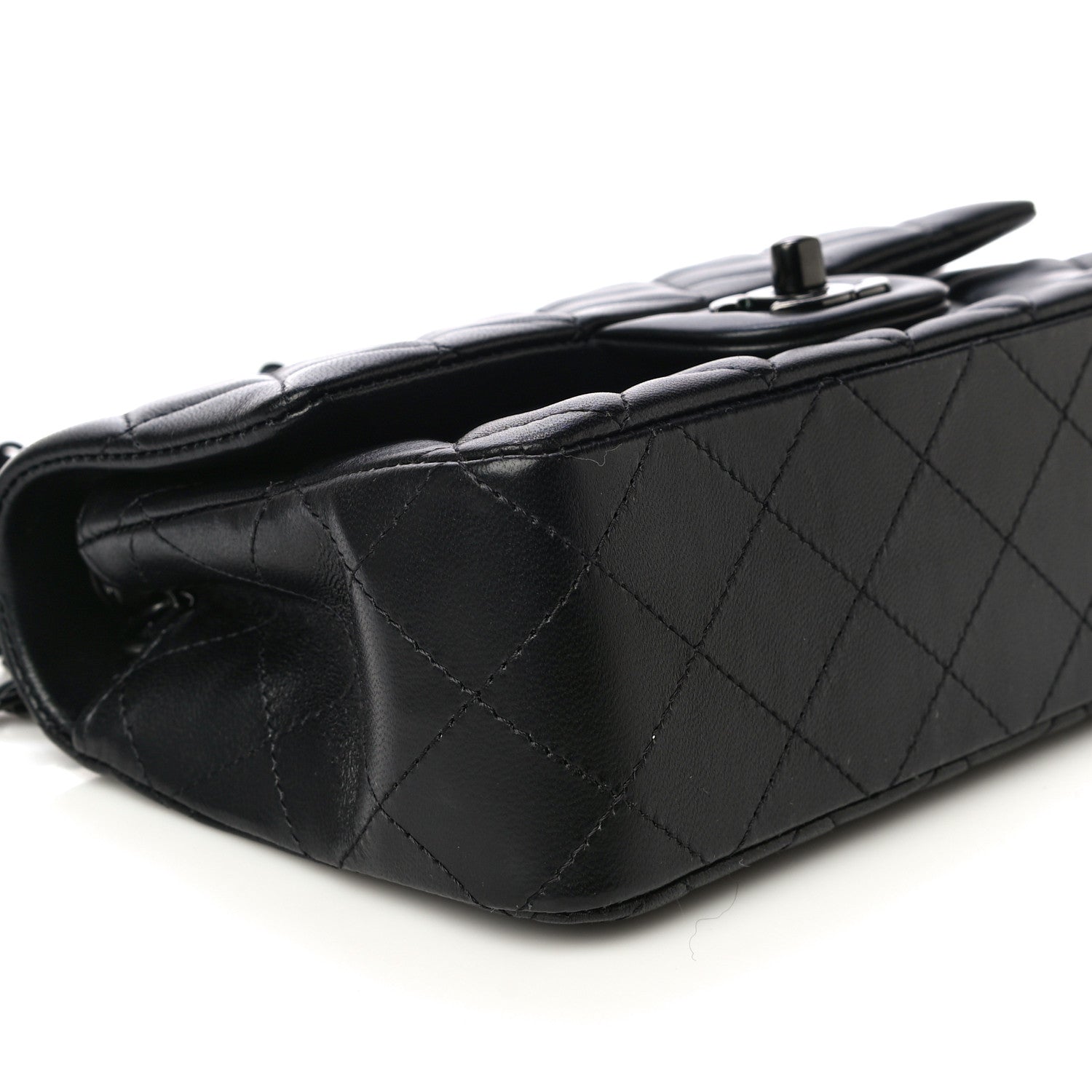 Chanel Lambskin Quilted Mini Rectangular Flap So Black 8 of 17