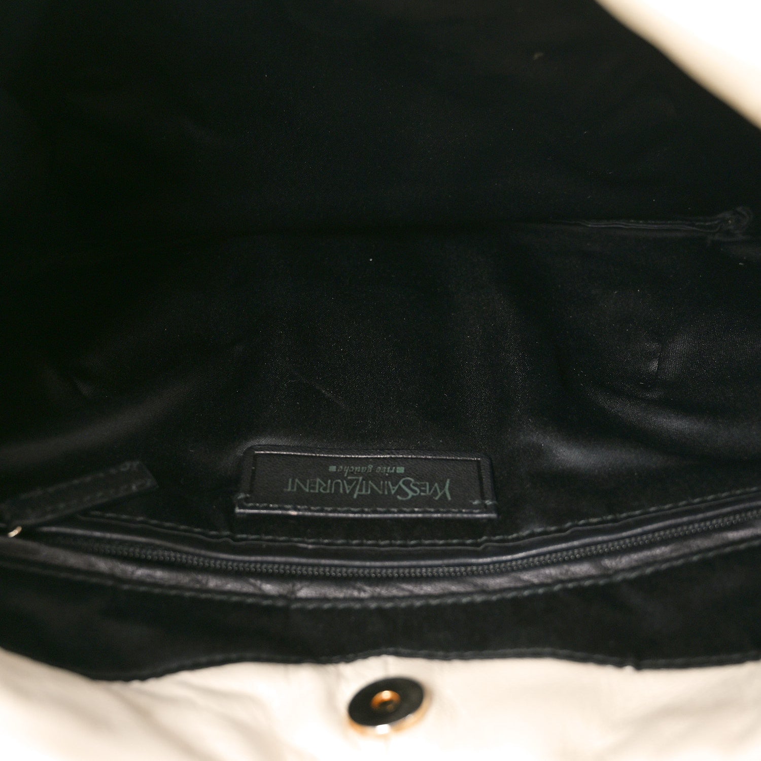 Saint Laurent Calfskin Pleated Mombasa Hobo Off White 4 of 9