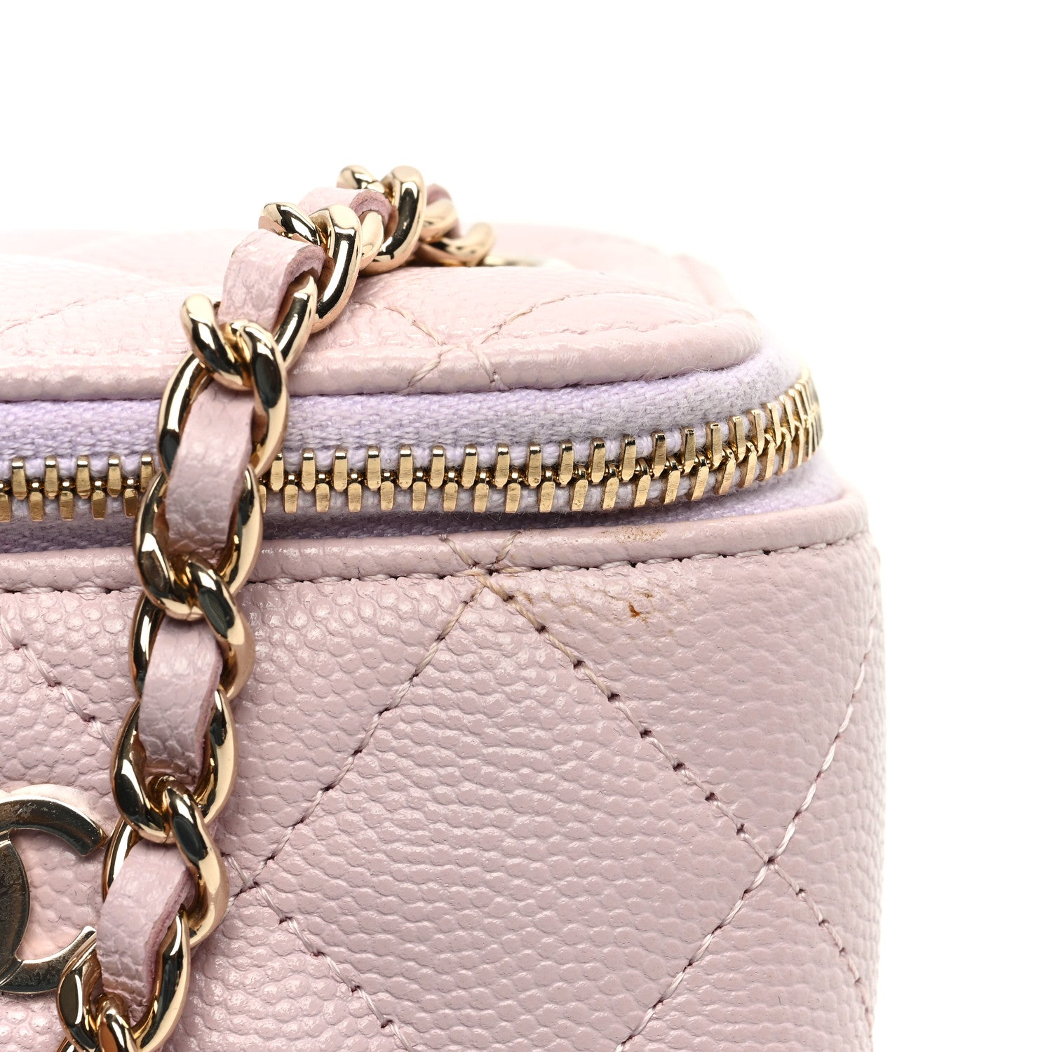 Chanel Caviar Quilted Mini Vanity Case With Chain Light Pink 11 of 11