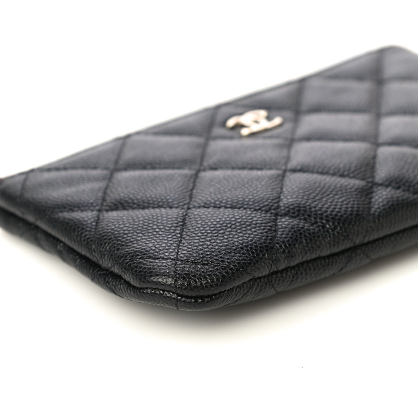 Caviar Quilted Small Cosmetic Case Black