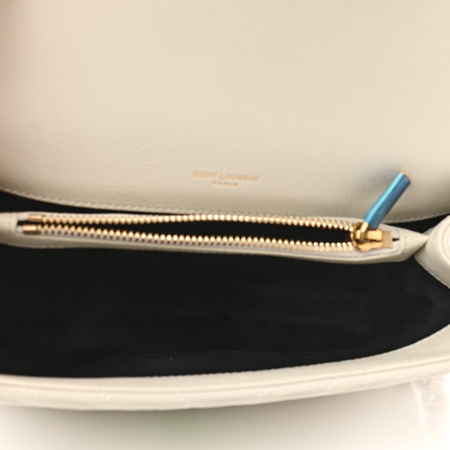 Saint Laurent Sheepskin Matelasse Chevron Monogram Medium College Bag Crema Soft 5 of 10
