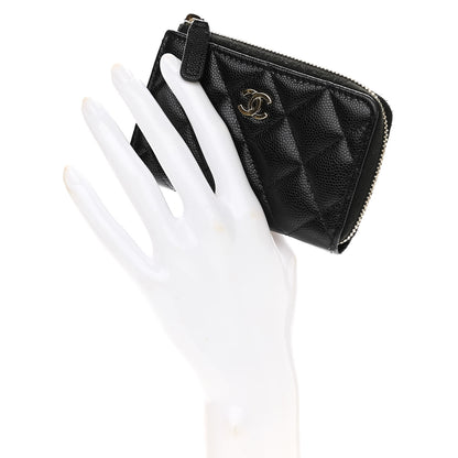 Chanel Caviar Quilted Zipped Key Holder Case Black 2 of 8