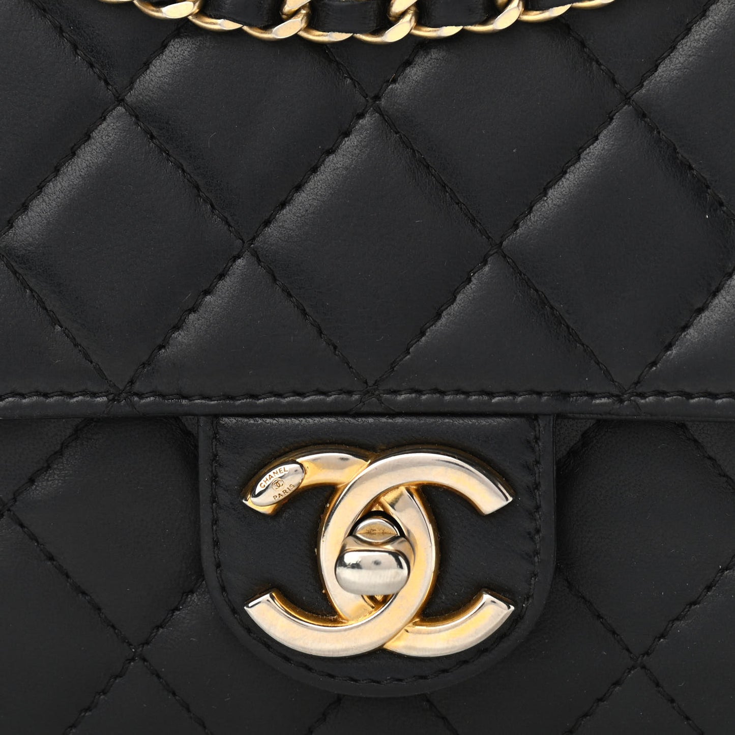 Lambskin Quilted Medium Crossing Times Flap Black
