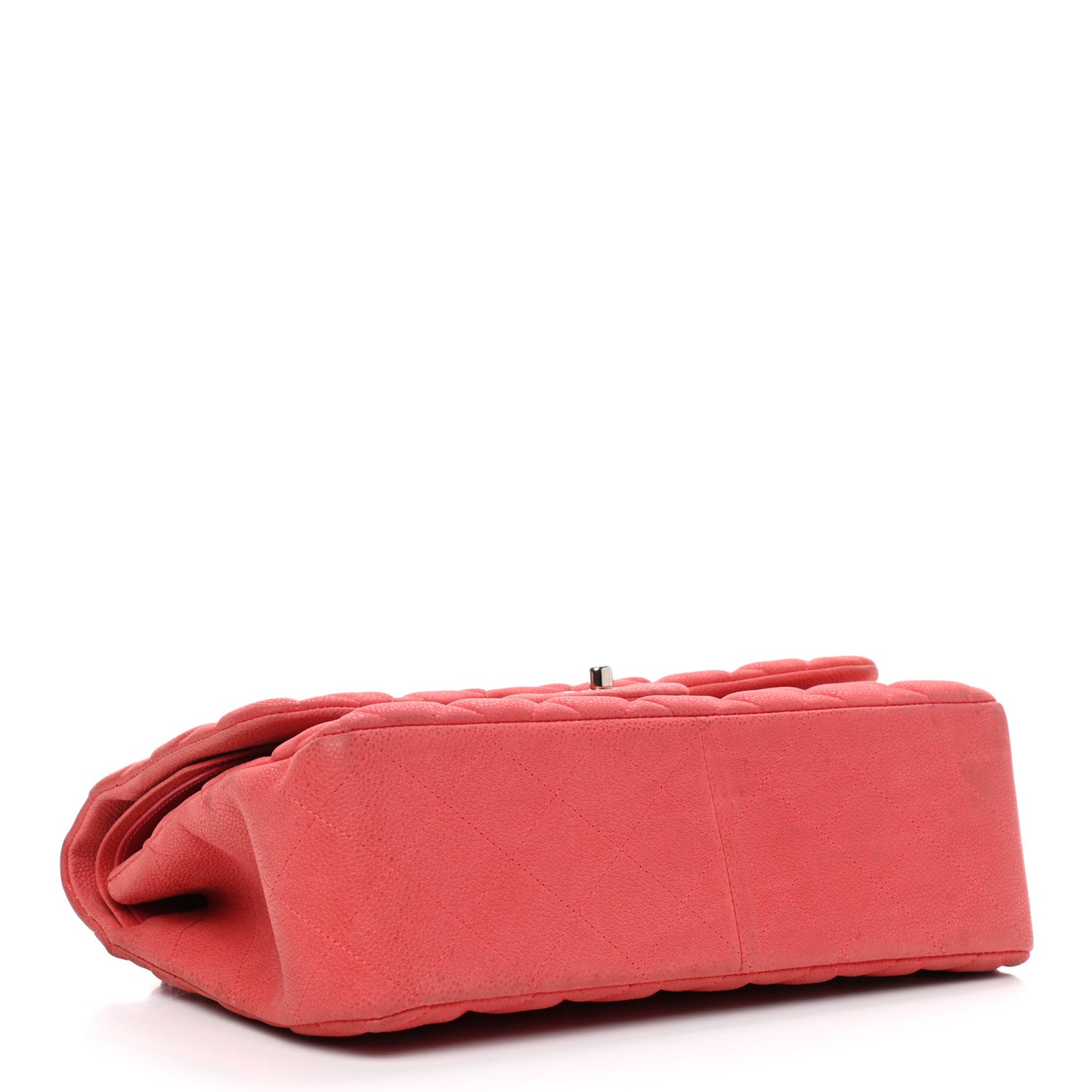 Iridescent Caviar Quilted Jumbo Double Flap Red