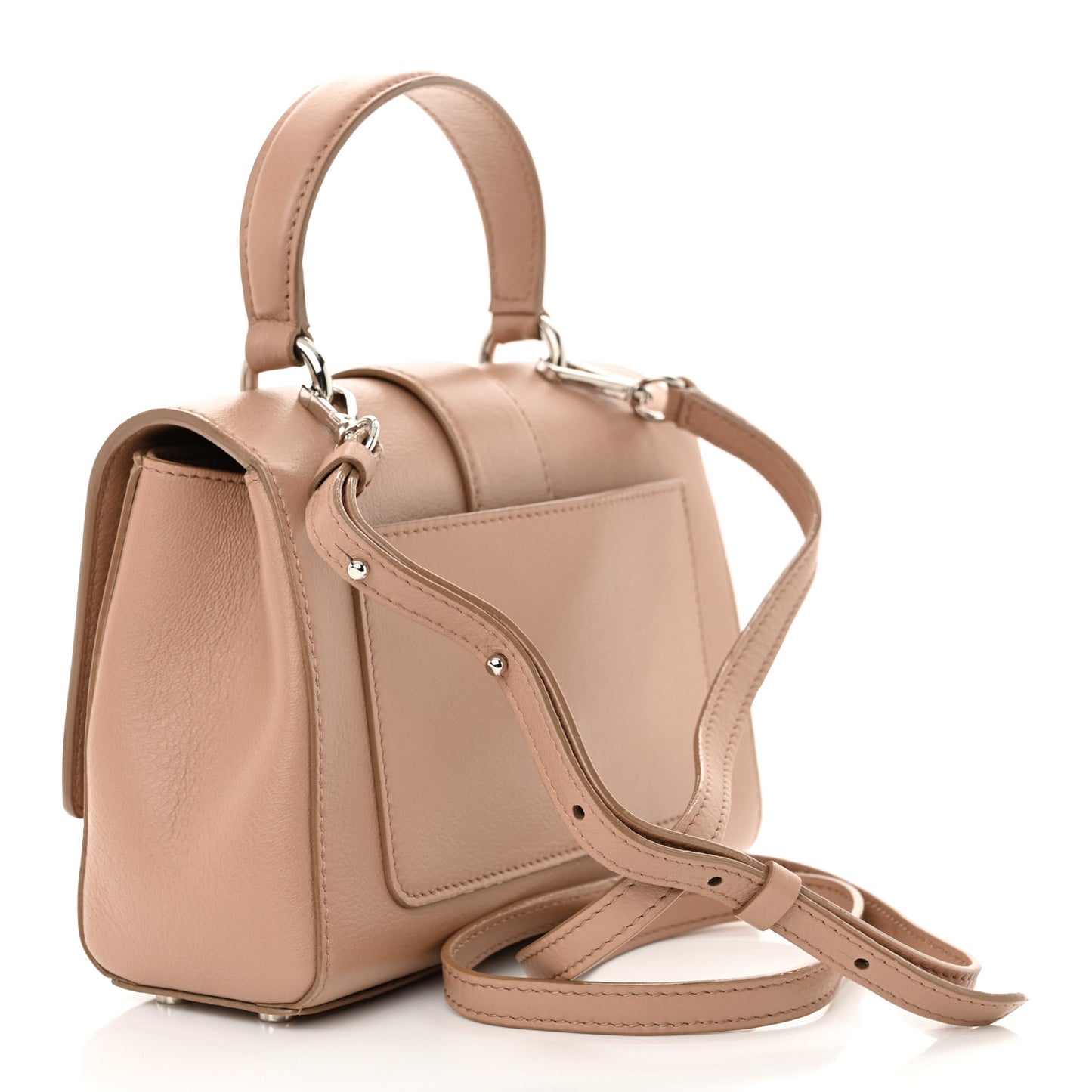 Calfskin Crystal Small Cheri Top Handle Bag Powder Pink