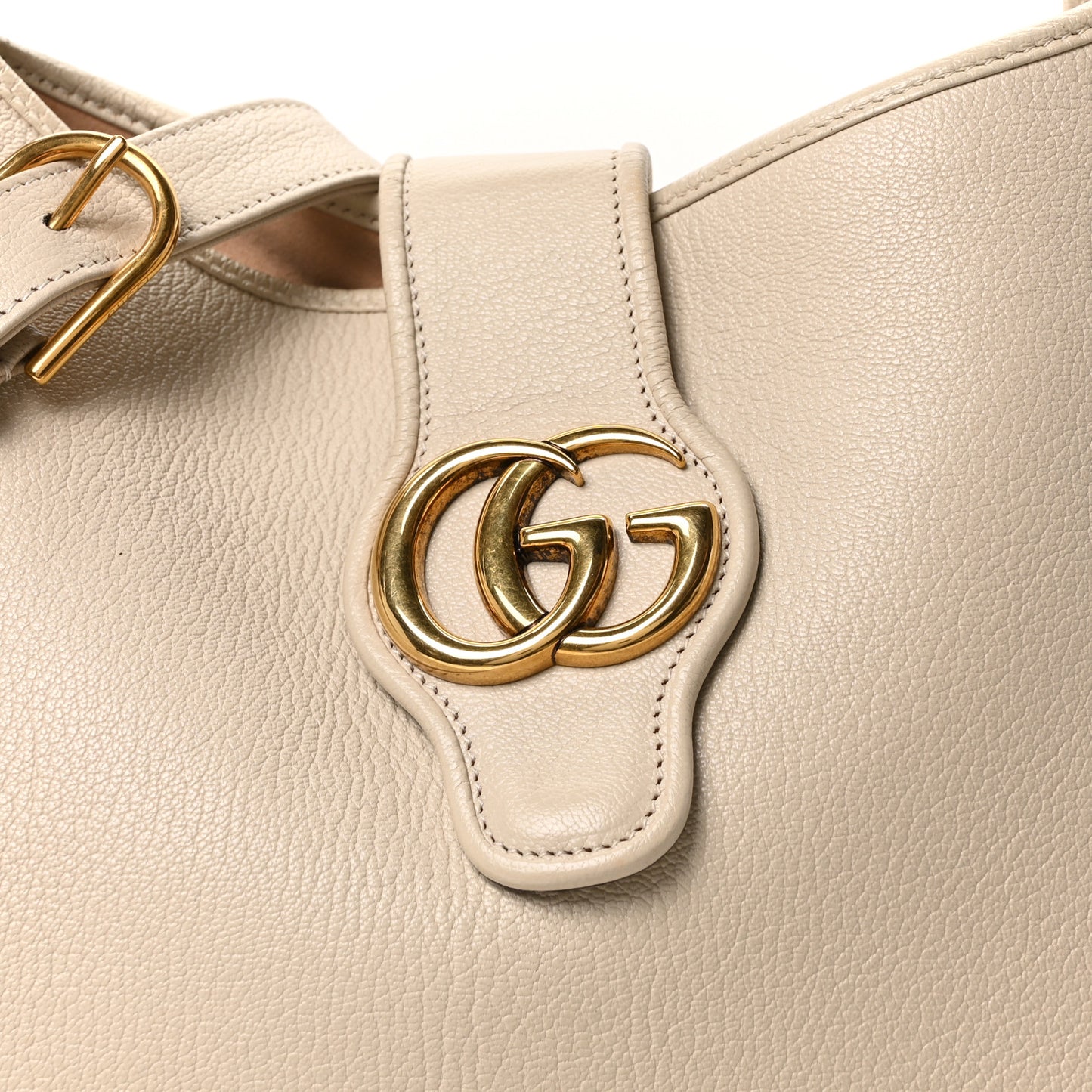 Goatskin Large Aphrodite Shoulder Bag Mystic White