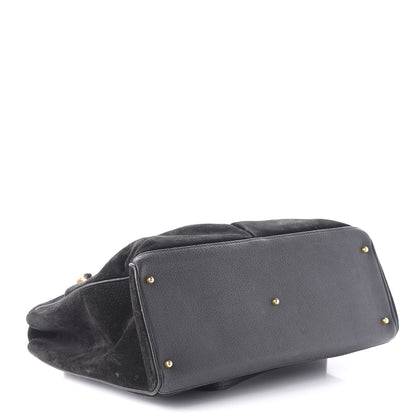 Gucci Suede Bamboo Top Handle Bag Black 5 of 12