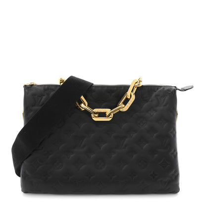 Louis Vuitton Lambskin Embossed Monogram Coussin MM Black 1 of 12