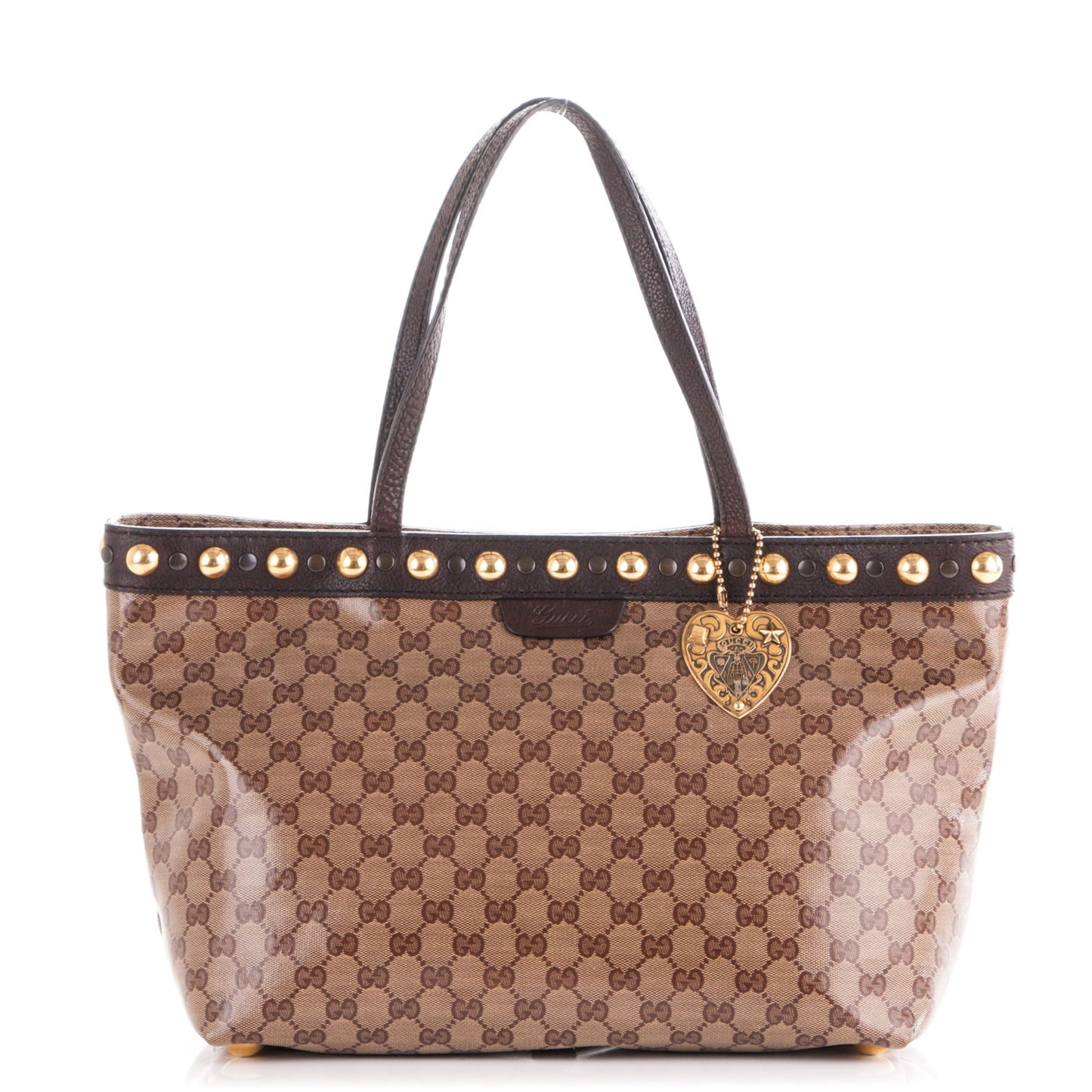 Crystal Monogram Medium Babouska Shopping Tote Dark Brown