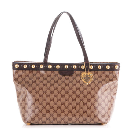 Gucci Crystal Monogram Medium Babouska Shopping Tote Dark Brown 1 of 7