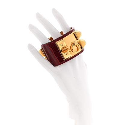 Hermes Shiny Alligator Collier De Chien CDC Bracelet S Braise 2 of 7
