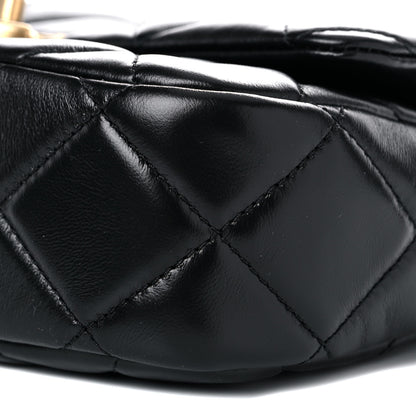 Chanel Lambskin Quilted Small Lacquered Chain Flap Black 8 of 9