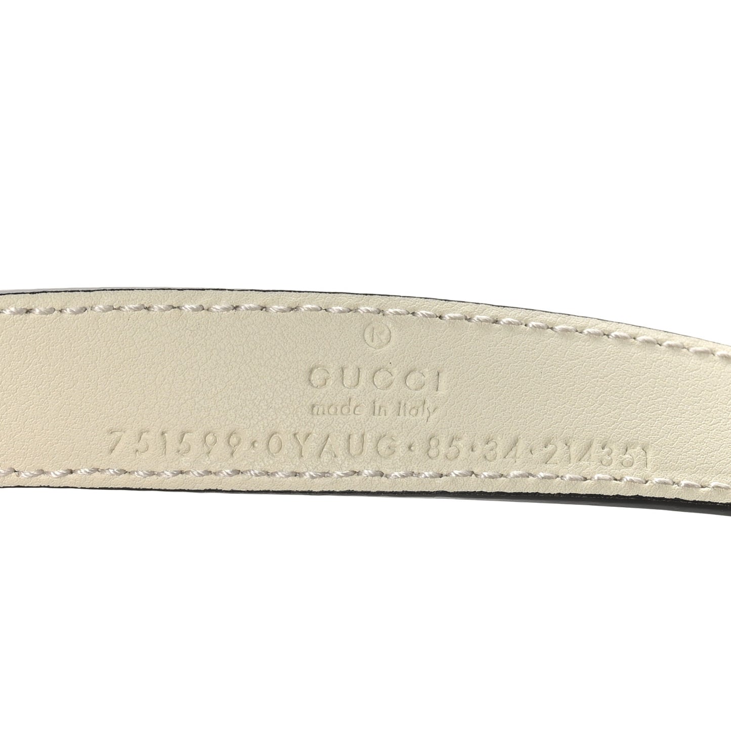 Plutone Calfskin Crystal Embellished Logo 20mm Belt 85 34 White
