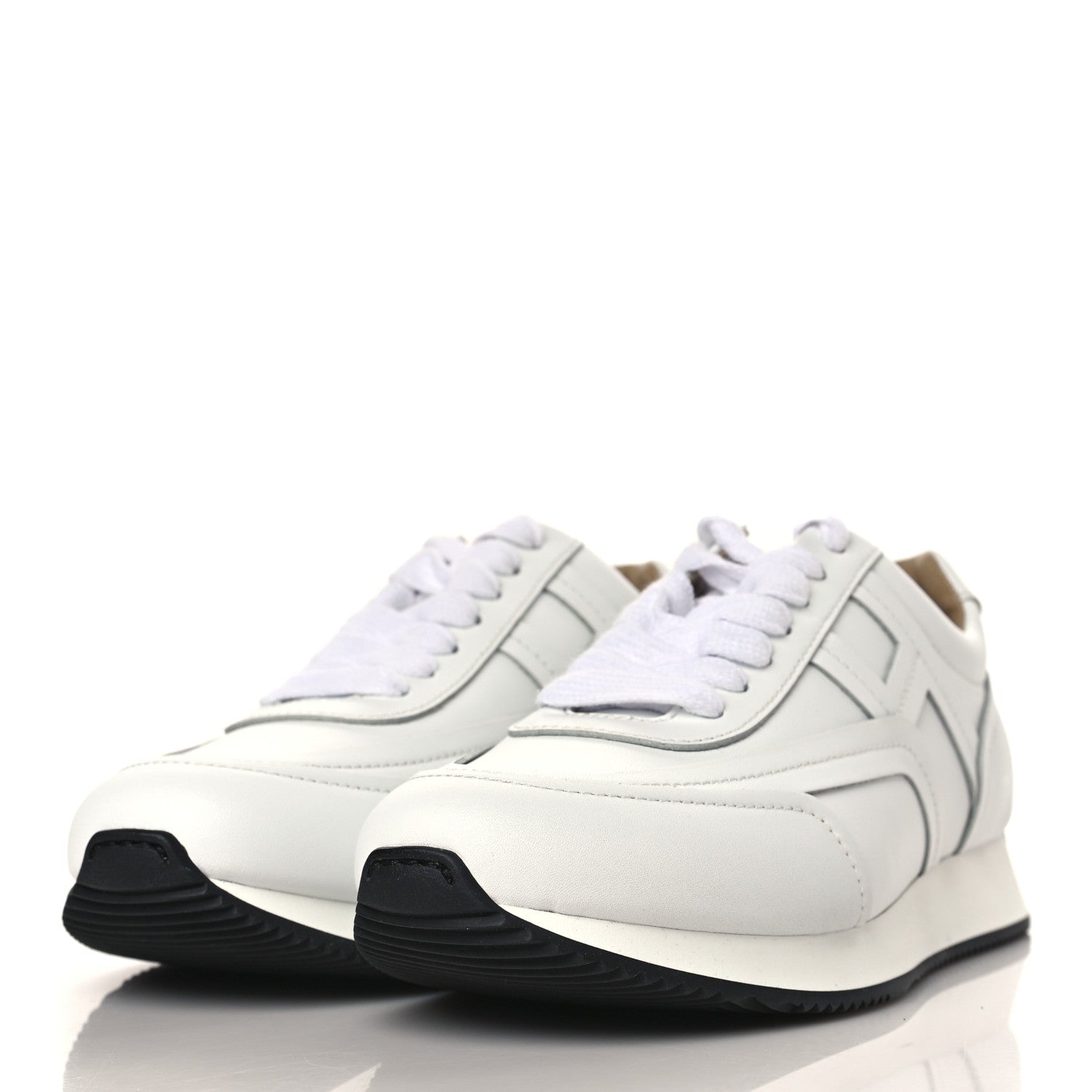 Hermes Calfskin Womens Chris Sneakers 37.5 White 3 of 9