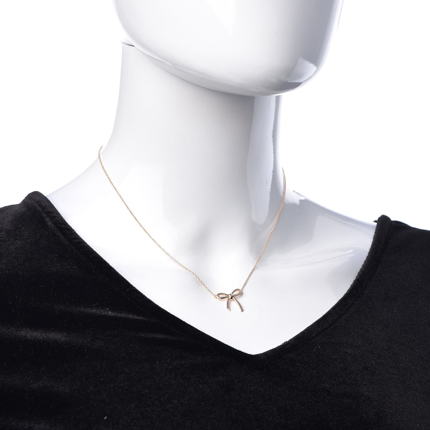 18K Rose Gold Mini Bow Pendant Necklace