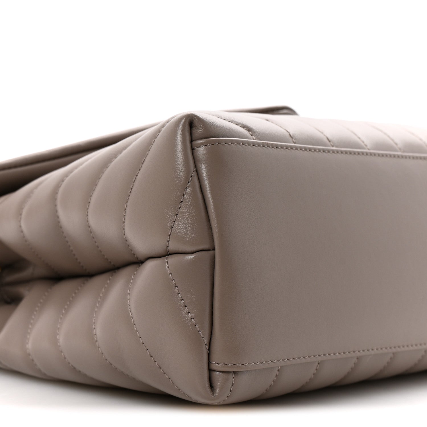 Saint Laurent Calfskin Y Quilted Monogram Medium Loulou Chain Satchel Greyish Brown 10 of 11