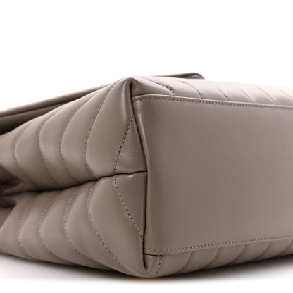 Saint Laurent Calfskin Y Quilted Monogram Medium Loulou Chain Satchel Greyish Brown 10 of 11